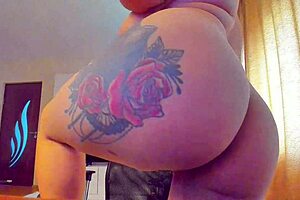 large natural breasts with toy between