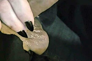 Goth gives sensual blowjob swallows cum till she gags