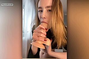 Girlfriend with perfect body sucks big dick and masturbates pussy