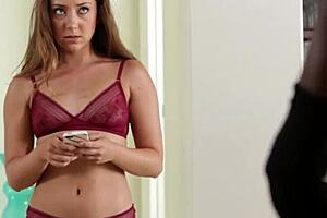 Beautiful interracial babe in lingerie gets pussy drilled by big black cock crook