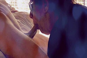 girlfriend relaxes deepthroating long uncut cock