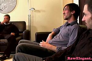 european cuckolding wife squirts in anal trio with rough double blowjob and assfucking