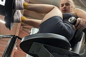 intense hard fucking session in the gym with big tits