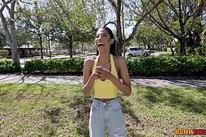 Does Eden West milk that big cock with her pussy?