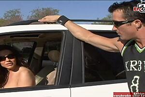 i picked up a brunette slut with big tits on the street