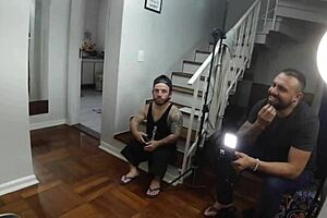 Old man crazy to fuck skinny Latina ass backstage.