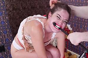 Gagging Bdsm Blowjob Teen Deep Throating Cock With Choking And Rough Submission