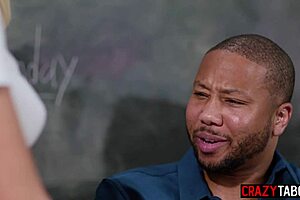 naughty petite 18+ blonde student emma hix fucks lucky big black cock teacher