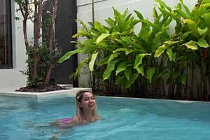 The young busty blonde babe with brown eyes feels overwhelming passion while getting fucked hard by her mature friend