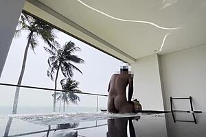 Iranian horny girl masturbating with sauna pump, wet and juicy