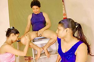 Hey, check out these beautiful girls getting fucked in an ffm threesome!