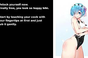 I am Rem, teasing you in chastity with my big tits