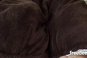 Big Tits Indian Woman Shares Bed with Young Guy at Home