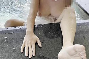 Iranian horny girl masturbating with sauna pump, wet and juicy