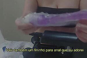 maquina de sexo with new toy, girlfriend masturbates to orgasm
