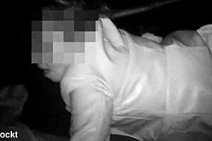 Chatting at the glory hole with a hung trans friend in the booth