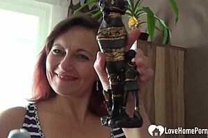 Milf Lays Down on the Floor to Masturbate