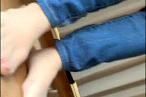 The college girl inserts a toy into her pussy, plays around, twitches, and finally cums.