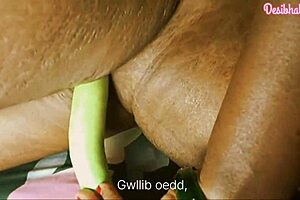Hey, check this Indian amateur fucking with a brinjal!