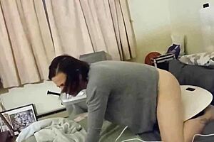 Office slut blows cock riding dildo 😈