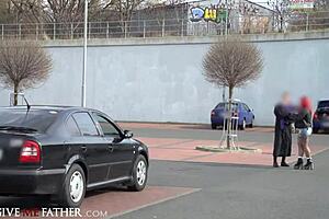 Deviante - Redhead Babe's Rough Glory Hole Encounter At Gas Station