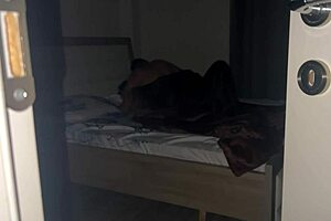 Passionate couple kisses during real sex