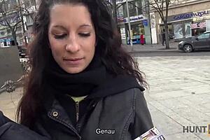 busty jocelyne z fucks shaved pussy for cash