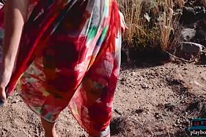 Petite Body Russian Model Elina Love Solo Striptease Outdoor For Playboy