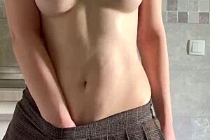 Cute petite girl touching herself passionately!