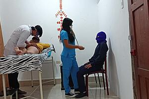 foursome with patients having sex in the doctors office homemade porn roleplay