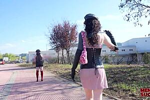 emmita misbehaves so fedora delivers the bdsm punishment outdoors