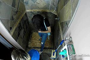 what are you doing to michelle anderson in the latex shower