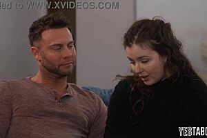 Chubby innocent teen has foursome!