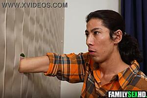 Brunette Girl Gets Intensely Fucked Through Hole In The Wall Kitty Cam