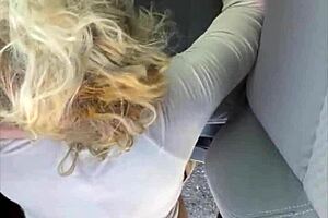 i'm a real hooker with blonde hair giving bbbj, getting bent over and fucked bareback from behind, taking load on ass