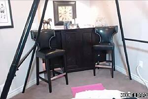 maxine x in uniform dildo fucks pussy