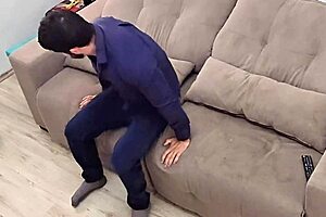 Excitement Builds As Muscular Brazilian Bodybuilder Comes Home From Work And Jerks Off His Monster Cock In Homemade Striptease!