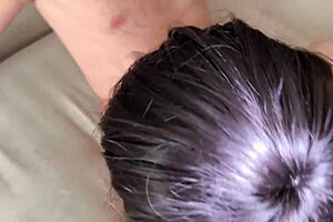 Wife Tries Double Penetration Blowjob For Guest