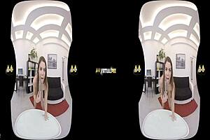 virtualpee - dildo loving brunette splashes herself with piss