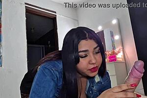 Amateur Brunette With Big Natural Tits Sucking Homemade Cock