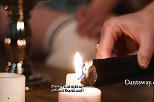 Power outage turns into lesbian candle play with Sophia Locke and Casey Calvert!