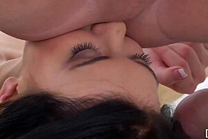 Gorgeous teen Sheron gets her face stuffed with big hard cock