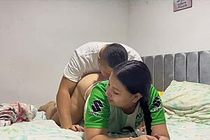 Intense Passion Ignites with Colombian Visitor in Homemade Kitchen Encounter