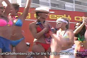 Check out bikinis, boobs, and pussy at the Texas beach party.