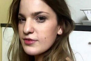 blonde hottie masturbates with legs wide spread