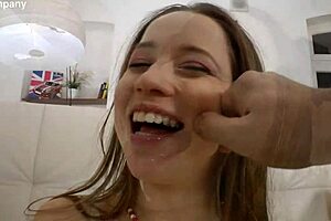 Hard anal sex with monster cock features gaping rough fucking and cumshot.