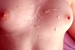 My Stepsister Gave Me Great Handjob Until Huge Cum On Tits Pov