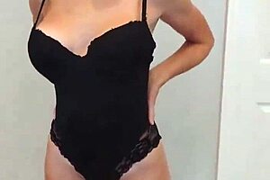 i tried on this black bodysuit with matching heels and felt so sexy