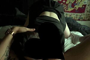 Sweet girl deepthroats while caressed in dorm room pt 1