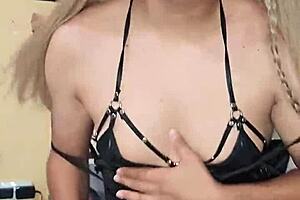 Sensual transsexual dances provocatively and richly